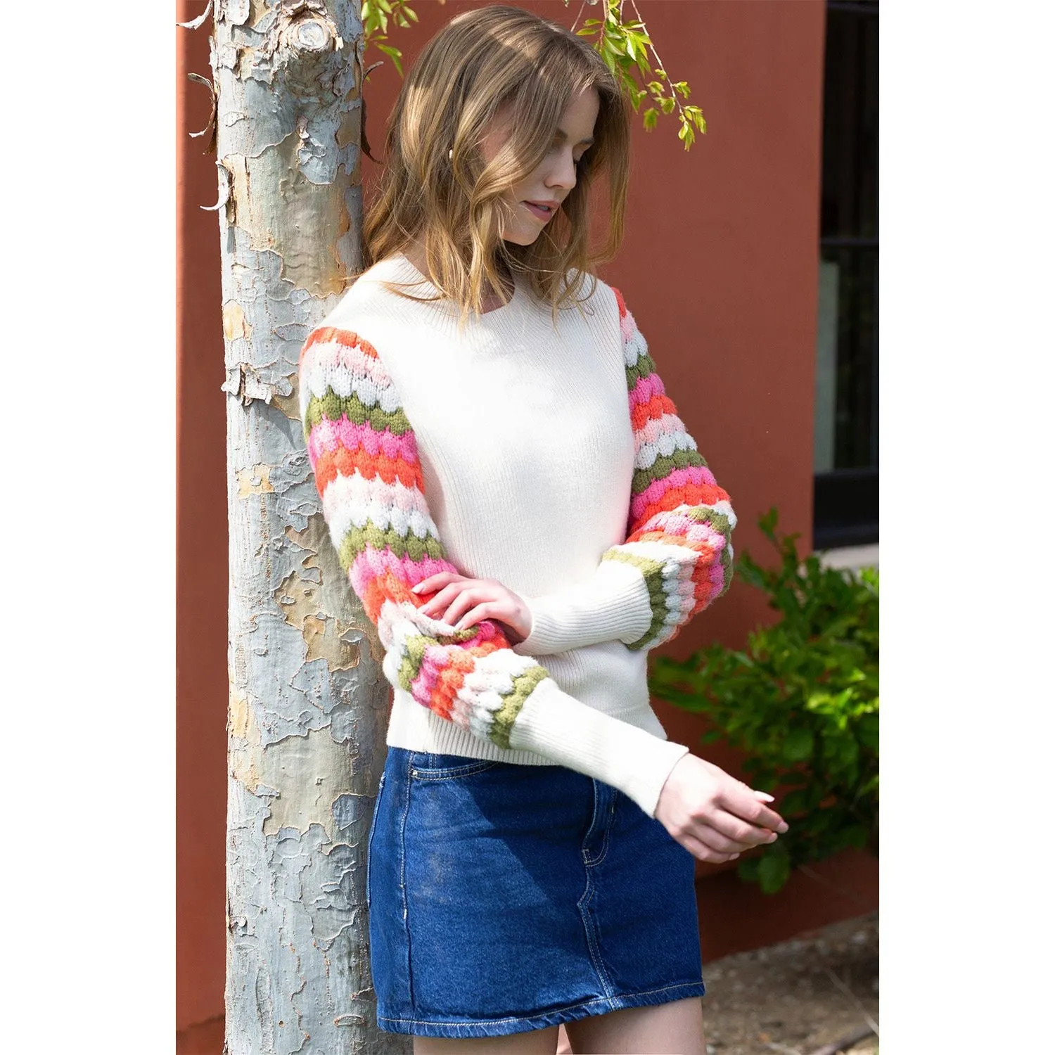 Alora Knitted Bishop Sleeve THML Sweater