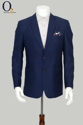 Blue Blazer In Knitted Fabric