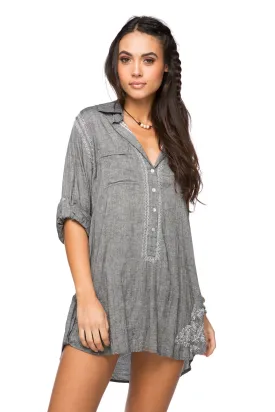 Boyfriend shirt in Chambray - Charcoal