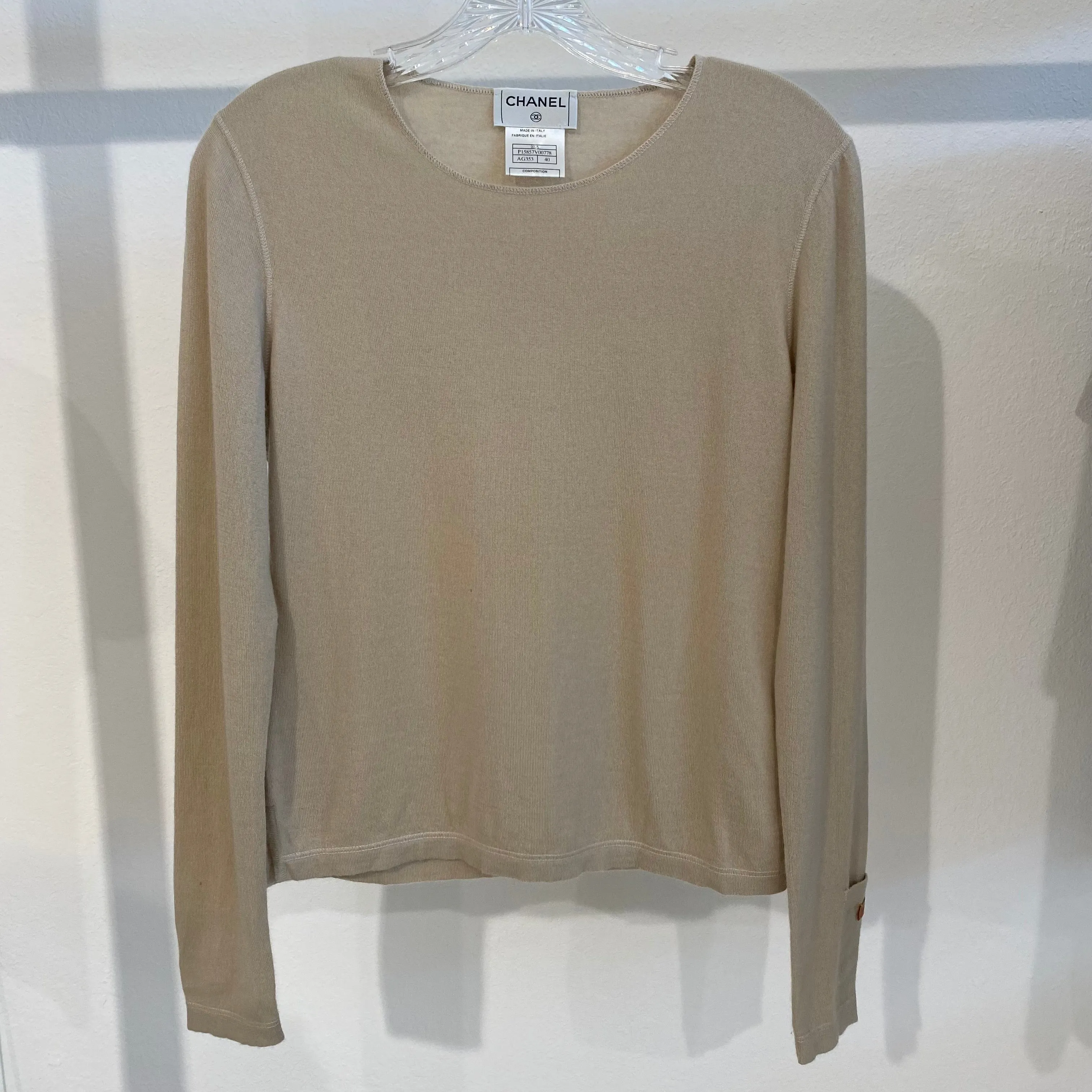 Chanel Beige Knit Sweater