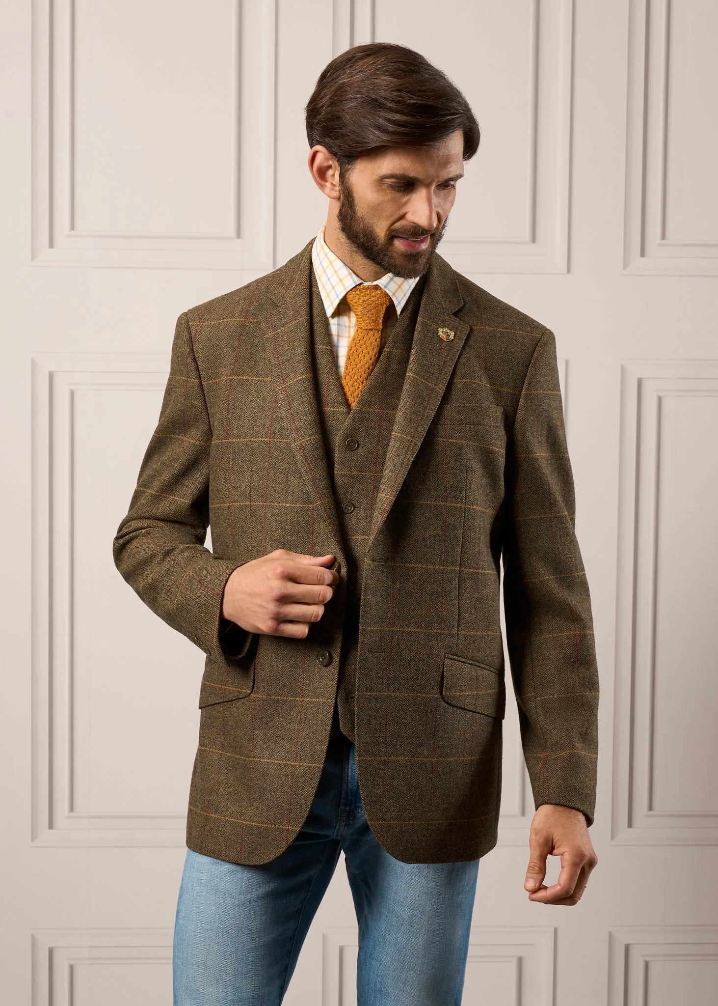 Combrook Men's Tweed Sports Blazer In Teak - Regular Fit