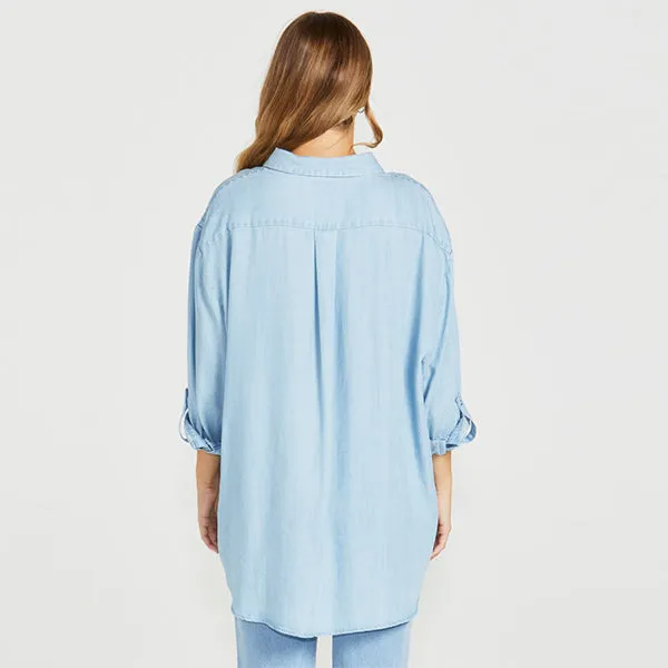 Davie Oversized Shirt - Chambray