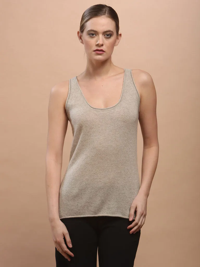 Essential Shell Tank Top in Mongolia Cashmere