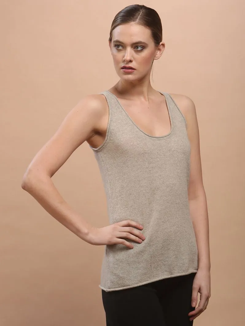 Essential Shell Tank Top in Mongolia Cashmere