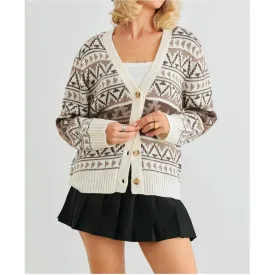 Fair Isle Button Up Cardigan