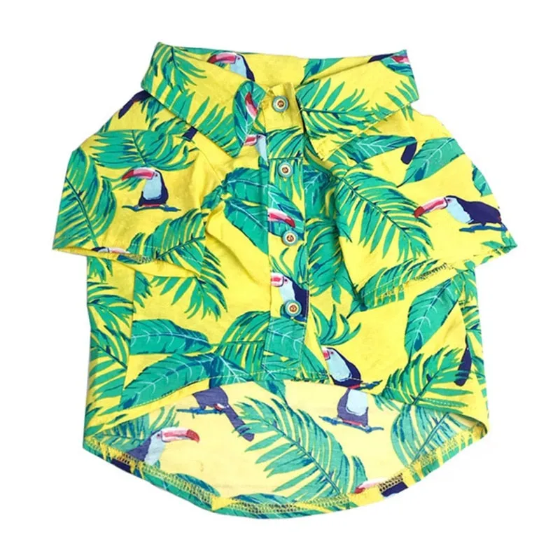 Hawaiian Pet Shirt w/ Front Button Detail