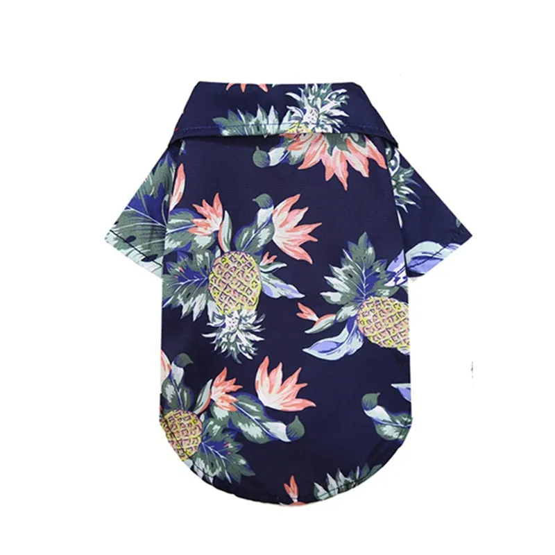 Hawaiian Pet Shirt w/ Front Button Detail