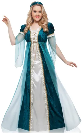 Juliet Womens Plus Size Emerald Green Renaissance Costume