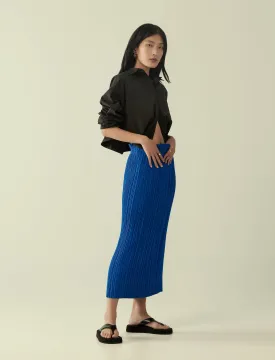 pleated midi skirt