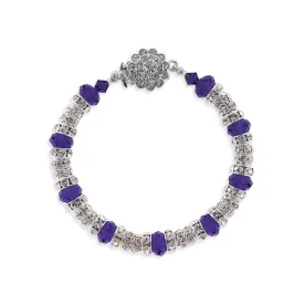 Purple Crystal Bracelet Embellished with Rondelles