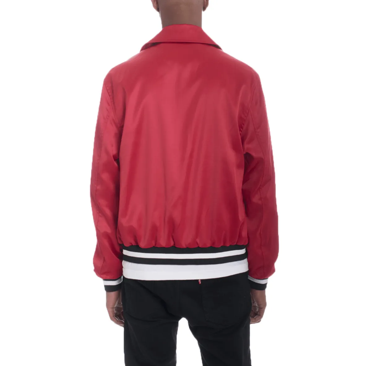 Red Luxe Satin Bomber