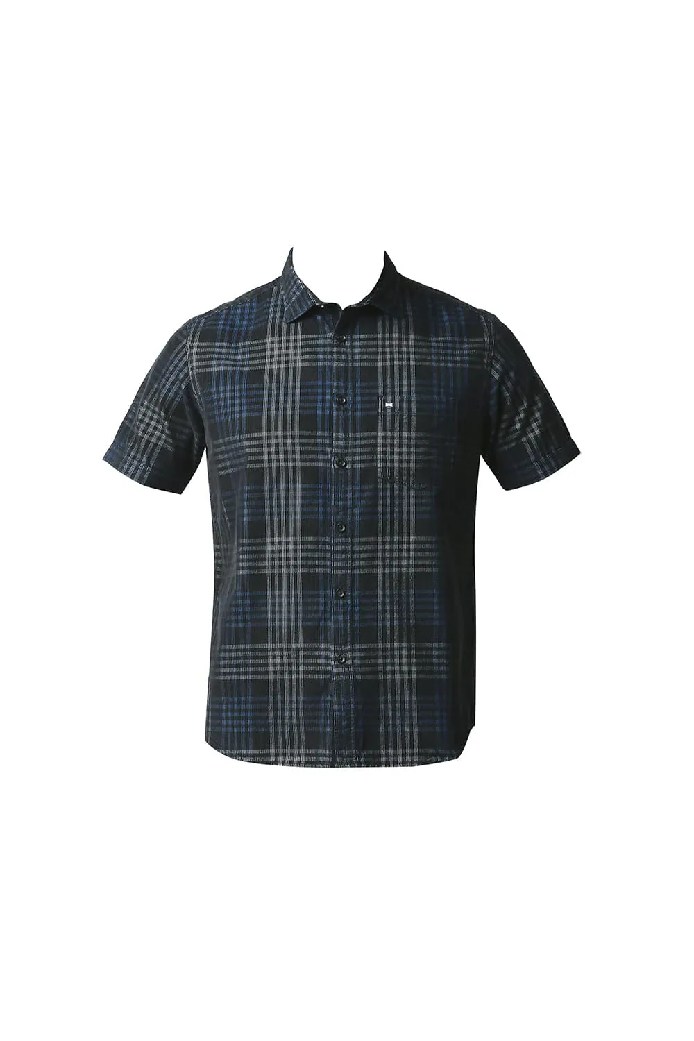 Slim Fit Corduroy Checks Halfsleeves Shirt