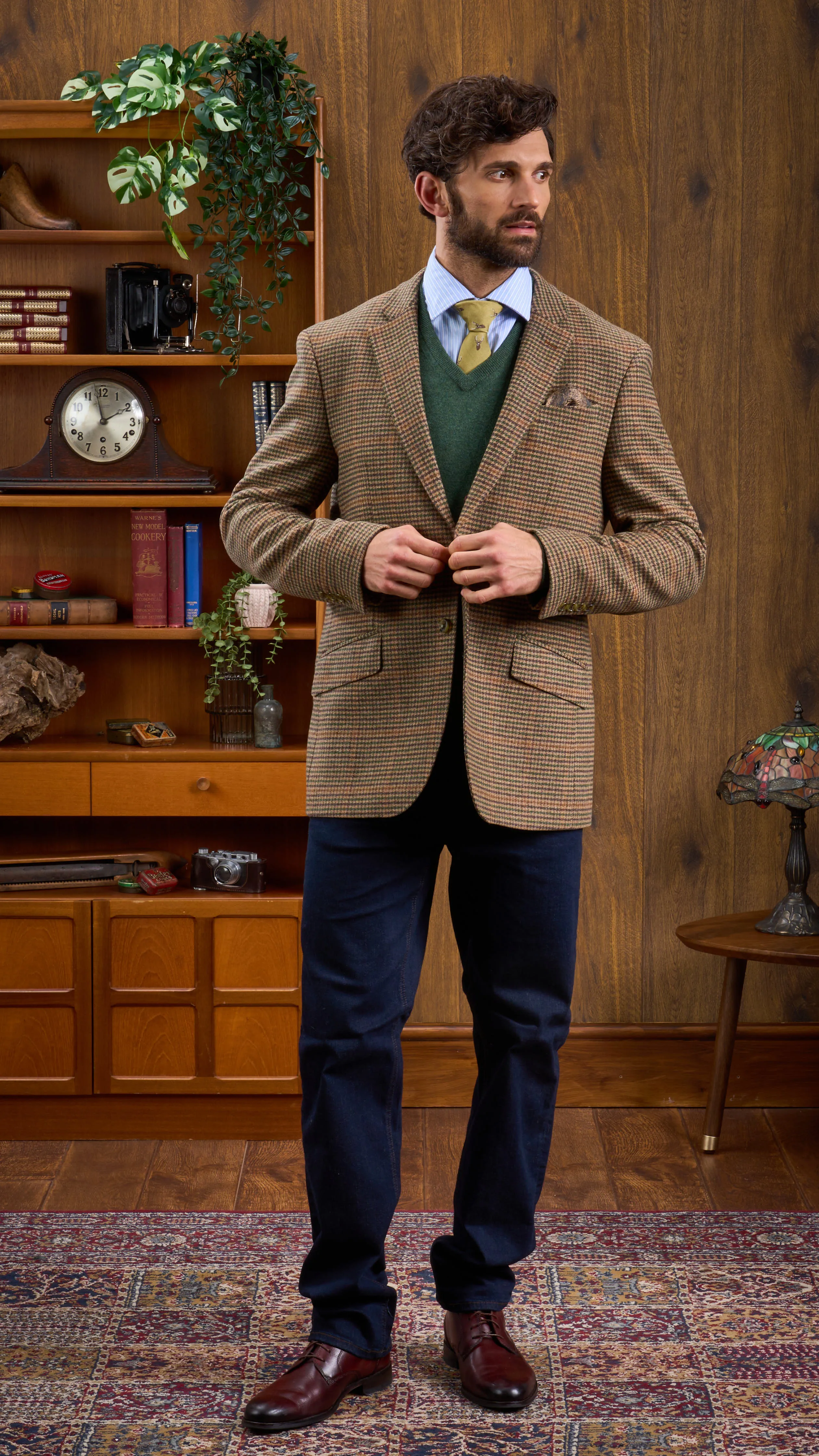 Surrey Tweed Lined Blazer In Sycamore - Regular Fit