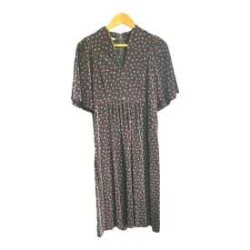 Susie G Cotton Black Patterned 3/4 Sleeved Dress UK Size 14