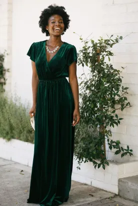 Vanessa Velvet Surplice Maxi Dress